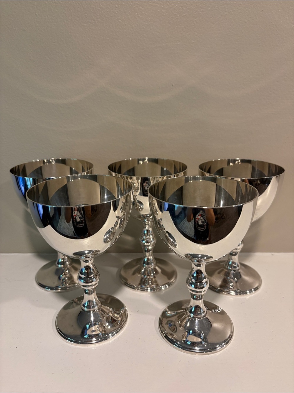 Wm. A. Rogers Silver Plated Chalice/Goblet Made in Canada Vintage 1950s Set of 5